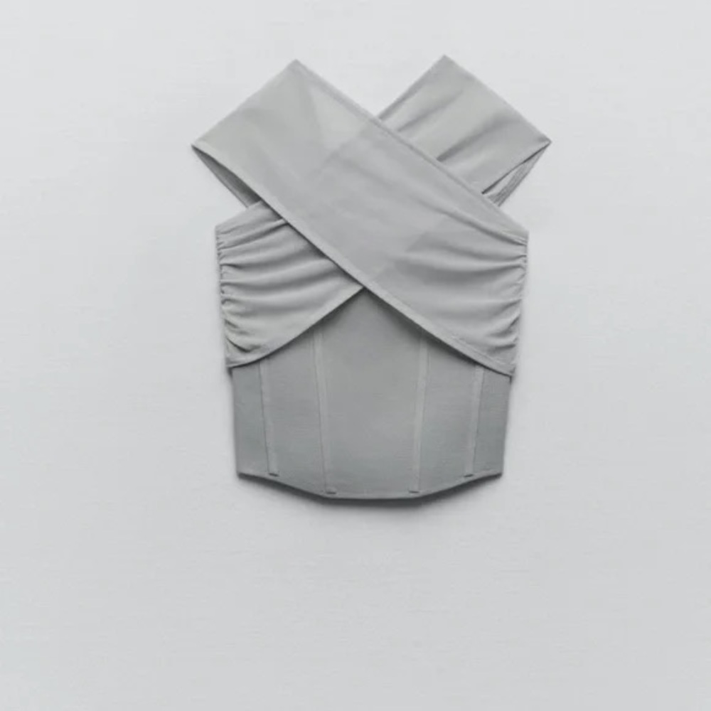 Knit Tulle Corset Top - size Small